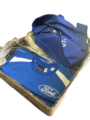 Lot 2026 - Motorsport Interest- Group of early 2011 / 12 Ford World Rally Championship WRC M Sport team shirts, jackets, gillets and other clothing including a Rally Finland jacket. (qty)