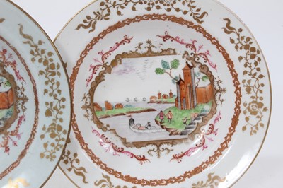 Lot 97 - A pair of unusual English porcelain small bowls, painted in Chinese style, circa 1800, and the Chinese Export original