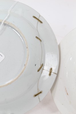 Lot 97 - A pair of unusual English porcelain small bowls, painted in Chinese style, circa 1800, and the Chinese Export original