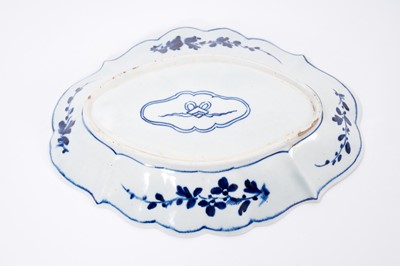 Lot 73 - A pair of Worcester Kangxi Lotus pattern dishes, circa 1770