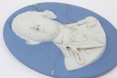 Lot 80 - A Wedgwood blue jasper plaque of Pitt, circa 1780