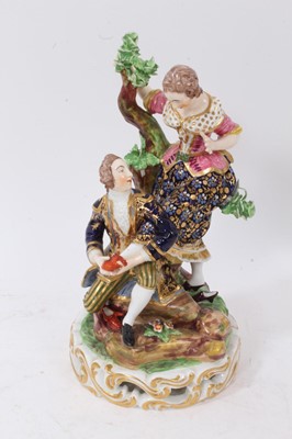 Lot 31 - A pair of Bloor Derby groups The Shoe Black and The Hairdresser, circa 1825