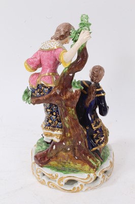 Lot 31 - A pair of Bloor Derby groups The Shoe Black and The Hairdresser, circa 1825