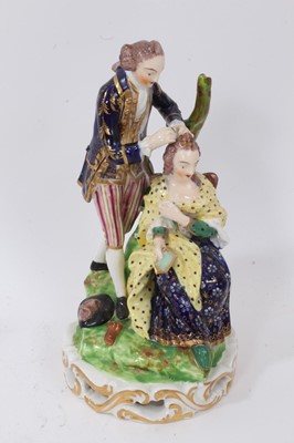 Lot 31 - A pair of Bloor Derby groups The Shoe Black and The Hairdresser, circa 1825