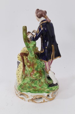 Lot 31 - A pair of Bloor Derby groups The Shoe Black and The Hairdresser, circa 1825