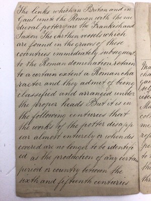 Lot 53 - 19th century pen and ink hand inscribed descriptions of antique burial chambers