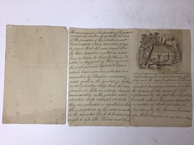 Lot 53 - 19th century pen and ink hand inscribed descriptions of antique burial chambers