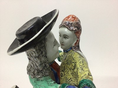 Lot 6 - Rare 18th century Chinese export porcelain European subject figure group of two Dutch dancers