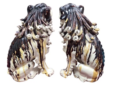 Lot 127 - Pair of terracotta temple lions