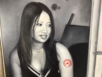 Lot 46 - Cay Yi Lin (Chinese Harbin 1971) oil on canvas - portrait, 76cm x 96cm, framed