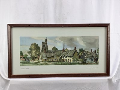 Lot 40 - Railway Carriage Print, ‘Cavendish Suffolk’, from a watercolour by F. W. Baldwin in original-style railway carriage reproduction frame & glazed. 53.5cm x 28cm overall
