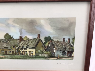Lot 40 - Railway Carriage Print, ‘Cavendish Suffolk’, from a watercolour by F. W. Baldwin in original-style railway carriage reproduction frame & glazed. 53.5cm x 28cm overall