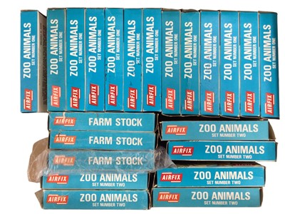 Lot 74 - Airfix HO OO scale Animal Series including Zoo Animals Set No.1 (x13), Zoo Animals Set No.2 (x6) & Farm Stock (x3), all boxed (22)