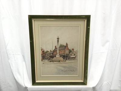 Lot 17 - Marjorie Christine Bates (1882-1962) pastel, Beaumond Cross, Newark, signed, titled verso, 38 x 27cm, glazed frame