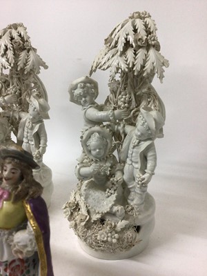 Lot 11 - Group of continental figures, including Dresden and Capodimonte (8)