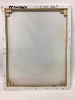 Lot 35 - Peter McCarthy (contemporary) acrylic on canvas, abstract portrait, 51cm x 31cm