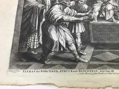 Lot 1 - After Raphael mezzotint - Elymas the Sorcerer published John Bowles