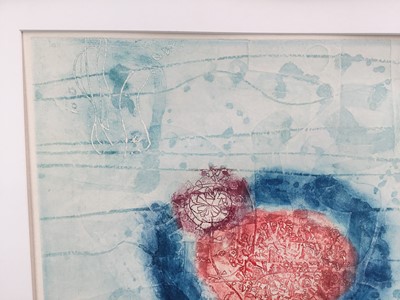 Lot 39 - Shoichi Hasegawa (b.1929), coloured abstract etching, 78/110, signed and titled, 51cm x 61cm, framed (no glass)