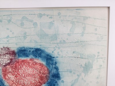 Lot 39 - Shoichi Hasegawa (b.1929), coloured abstract etching, 78/110, signed and titled, 51cm x 61cm, framed (no glass)