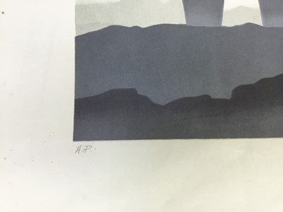 Lot 5 - Trevor Grimshaw (1947-2001) signed print - Approaching Monoliths, AP, signed in pencil