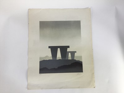 Lot 5 - Trevor Grimshaw (1947-2001) signed print - Approaching Monoliths, AP, signed in pencil