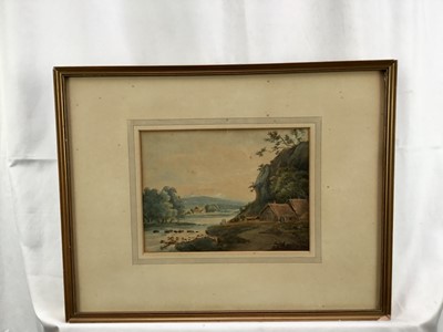 Lot 9 - Attributed to Peter Le Cave (1768-1811) watercolour - landscape, 17cm x 23cm, in glazed frame