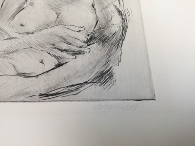 Lot 12 - Alexander Leo Soldenhoff (Swiss 1882-1952) etching of a nude woman, signed in pencil