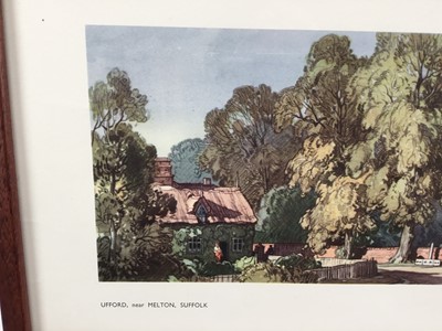 Lot 41 - Railway Carriage Print,'Ufford near Melton Suffolk', from a watercolour by L.R Squirrell, in an original-style railway carriage reproduction frame & glazed. 53.5cm x 28cm overall