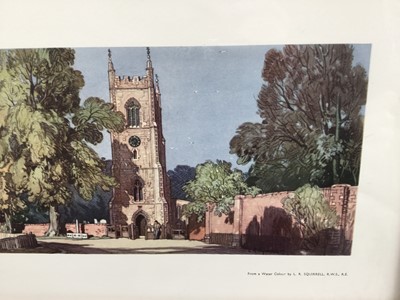 Lot 41 - Railway Carriage Print,'Ufford near Melton Suffolk', from a watercolour by L.R Squirrell, in an original-style railway carriage reproduction frame & glazed. 53.5cm x 28cm overall