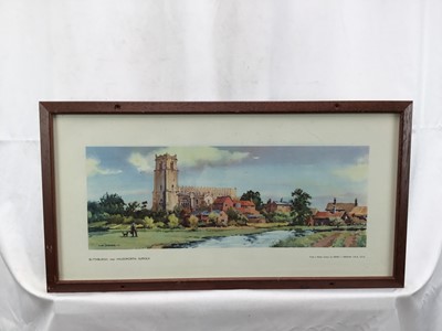 Lot 42 - Railway Carriage Print, 'Blythburgh nr Halesworth Suffolk', from a watercolour by Henry J. Denham, in an original-style railway carriage reproduction frame & glazed. 53.5cm x 28cm overall