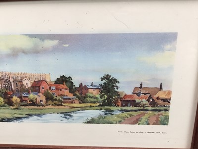 Lot 42 - Railway Carriage Print, 'Blythburgh nr Halesworth Suffolk', from a watercolour by Henry J. Denham, in an original-style railway carriage reproduction frame & glazed. 53.5cm x 28cm overall