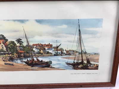 Lot 44 - Railway Carriage Print, 'Maldon Essex', from a watercolour by Henry J. Denham, in an original-style railway carriage reproduction frame & glazed. 53.5cm x 28cm overall