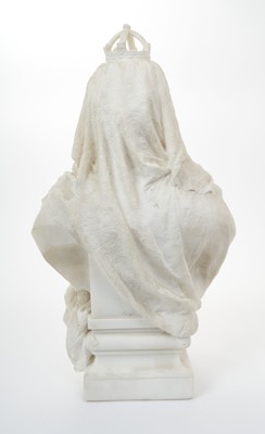 Lot 31 - Fine carved white marble bust of Queen Victoria 1887