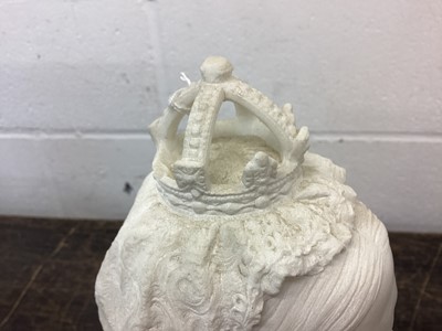 Lot 31 - Fine carved white marble bust of Queen Victoria 1887