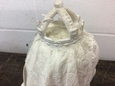 Lot 31 - Fine carved white marble bust of Queen Victoria 1887