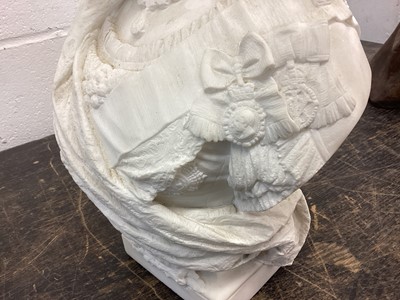 Lot 31 - Fine carved white marble bust of Queen Victoria 1887