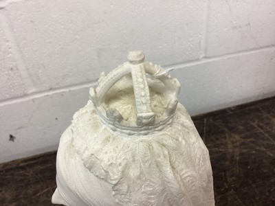 Lot 31 - Fine carved white marble bust of Queen Victoria 1887
