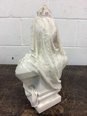Lot 31 - Fine carved white marble bust of Queen Victoria 1887