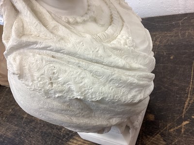 Lot 31 - Fine carved white marble bust of Queen Victoria 1887