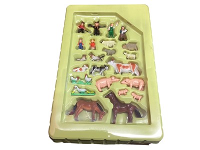 Lot 378 - Britons Big Farm 1:16 Scale Horse & Trailer No.42846, Playmobil Noah's Ark No.5276, Country Farm 1:32 Scale Playset & ELV Safari Vet Set, all boxed (4)