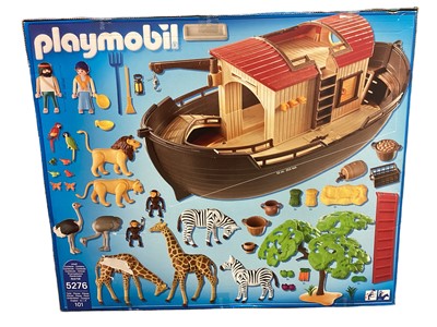 Lot 378 - Britons Big Farm 1:16 Scale Horse & Trailer No.42846, Playmobil Noah's Ark No.5276, Country Farm 1:32 Scale Playset & ELV Safari Vet Set, all boxed (4)