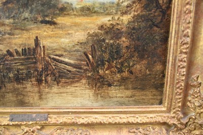 Lot 1202 - Robert Burrows (1810-1883) oil on canvas - Rural Cottage, signed, in gilt frame
