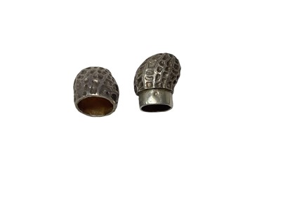Lot 13 - Two modern silver novelty Vesta cases in the form of Mr Punches dog 65mm and a peanut 40mm (2)