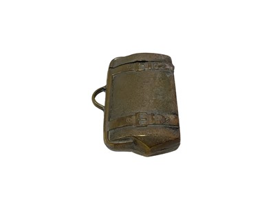 Lot 18 - Six Victorian brass and plated novelty Vesta cases including skull, violin and pig (6)