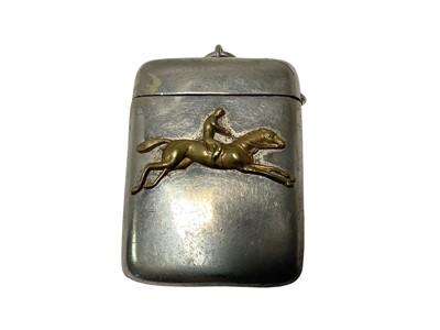Lot 35 - Victorian novelty horse hoof-shaped Vesta case and two other horse racing examples (3)