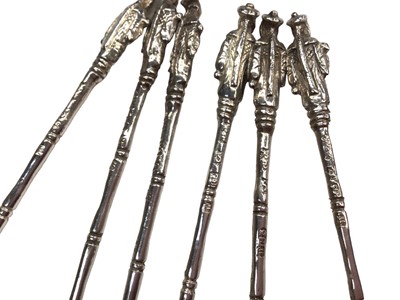 Lot 1059 - Set of six Chinese silver teaspoons