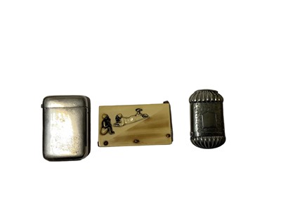 Lot 85 - Collection of Victorian and later Vesta boxes and match box holders including combination silver Vesta and Soverign case ( damaged) Royal, novelty and advertising ( 40 plus)