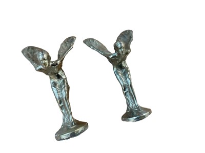 Lot 964 - Two reproduction Rolls-Royce Spirit of Ecstasy car mascots 10.5cm high (2)