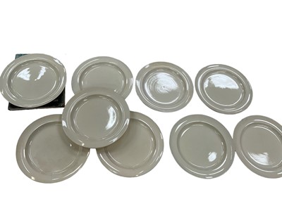 Lot 190 - Interesting set of eight Wedgwood creamware plates, recovered from a shipwreck off Norway in 1962, where a large cargo of Wedgwood was on board. Sold with a related book and papers
