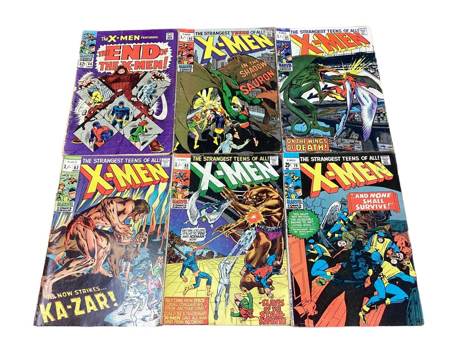 Lot 33 - Marvel Comics The Uncanny X-Men #46 (1968) (American Price Variant) Juggernaut and Foggy Nelson appearances + Origin of Iceman continues. X-Men #60, #61, #62 (1969) First and second appearance of S...